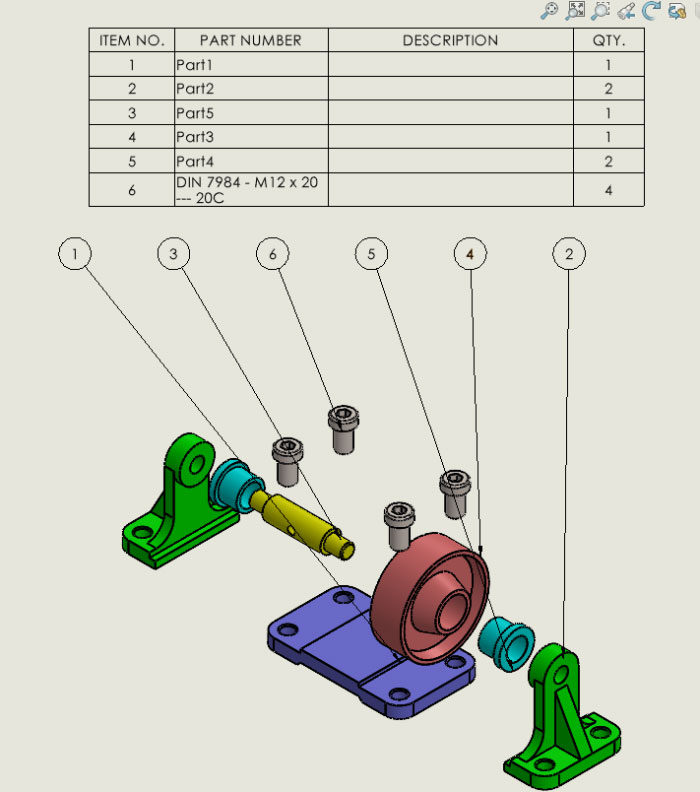 expload view drawing solidworks